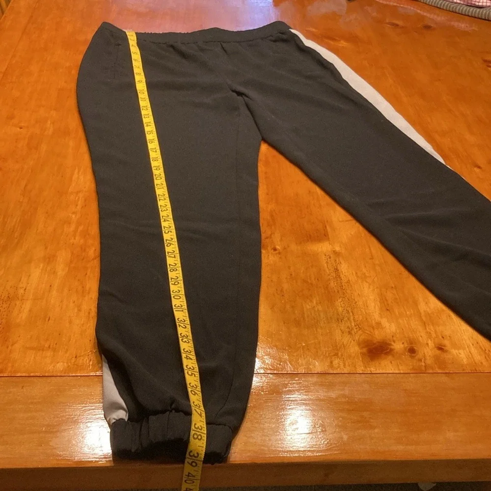 Joe B. Y2K Streetwear Athleisure Black White Side Stripe‎ Jogger Track Pants L/G